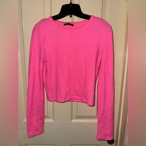 Brand new ZARA hot pink cropped long sleeve